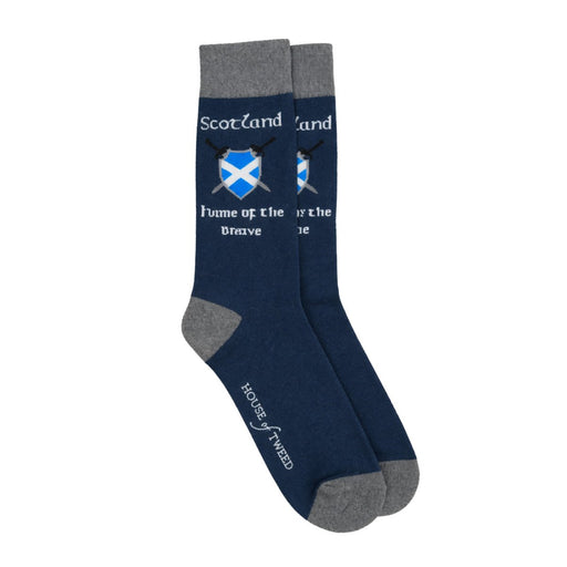 Men’s Luxury Bamboo Socks – Soft, Breathable & Stylish Everyday Comfort - SCOTLAND HOME OF BRAVE NAVY - Heritage Of Scotland - 