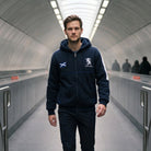 Men’s Navy Scotland Lion Rampant Zip Fleece Hoodie - Heritage Of Scotland - M
