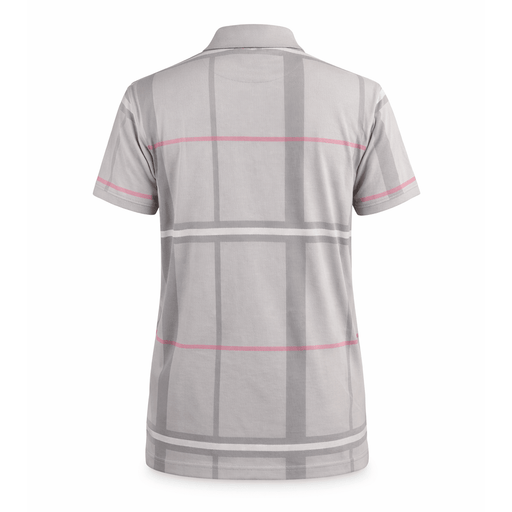 Mens Polo Premium Shirt Full Check Grey - Heritage Of Scotland - S