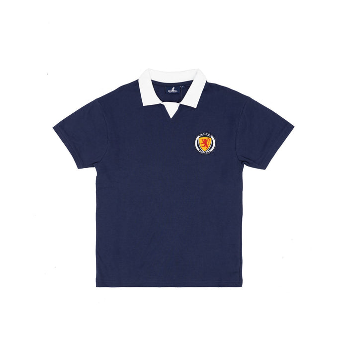 Mens Retro Football T-Shirt - Heritage Of Scotland - NAVY