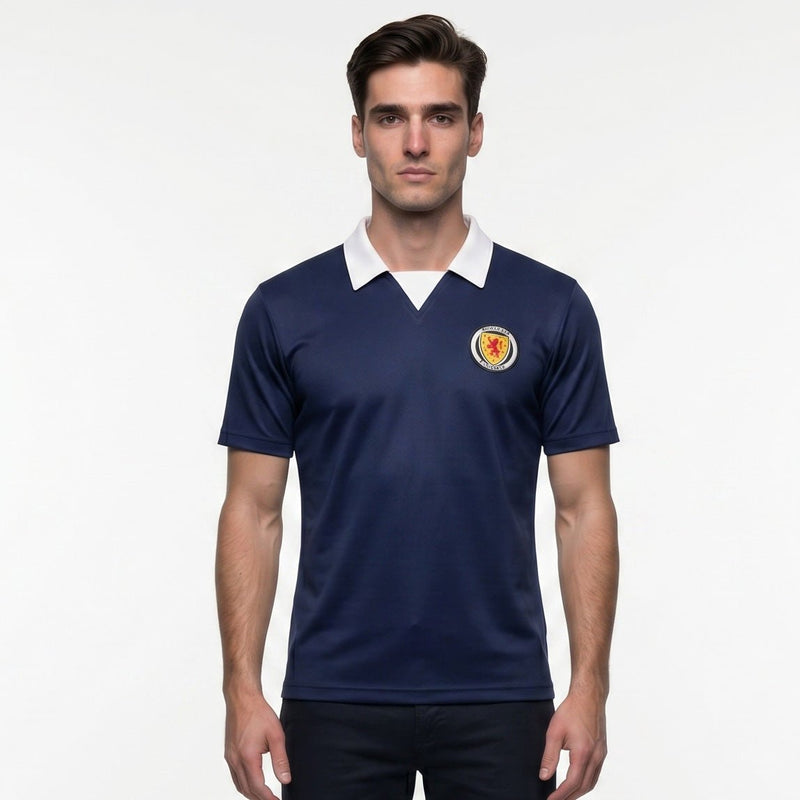 Men's Scotland Retro Football Shirt – Navy | 100% Cotton Heritage Jersey - Heritage Of Scotland - S