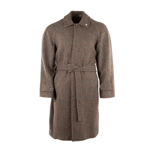 Mens Watson Harris Tweed Coat - Heritage Of Scotland - BROWN HERRINGBONE