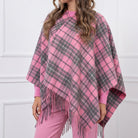 Mini Me Cape Dunedin Cashmere - Gresham and Pink-Derby - 100% Pure Cashmere - Heritage Of Scotland -