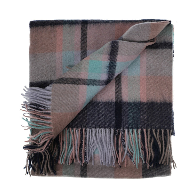 Mini Me Children’s Cape Edinburgh Lambswool Myriad Check - Navy/Greige/Light Blue - Heritage Of Scotland - Myriad Check - Navy/Greige/Light Blue