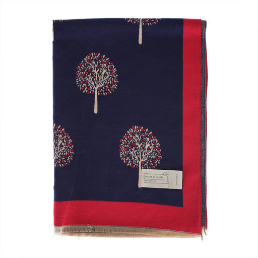 Mini Tree Super Soft Stole - Heritage Of Scotland - NAVY/RED