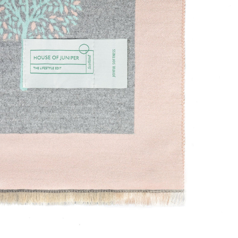 Mini Tree Super Soft Stole - Heritage Of Scotland - PINK/LT GREY