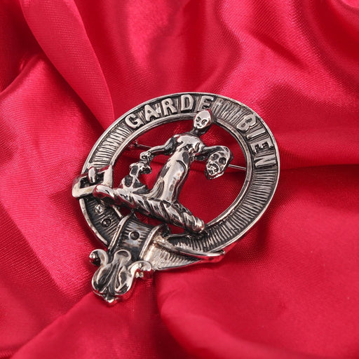 Montgomery Clan Badge, Kilt Pin, Lapel Pin, Cufflinks, Keyring/Key Fob & Gift Set — Fine Pewter by Art Pewter — Made in Scotland (Shiny Finish) - Heritage Of Scotland - Badge
