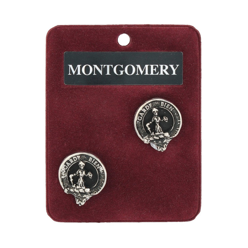 Montgomery Clan Badge, Kilt Pin, Lapel Pin, Cufflinks, Keyring/Key Fob & Gift Set — Fine Pewter by Art Pewter — Made in Scotland (Shiny Finish) - Heritage Of Scotland - Cufflinks