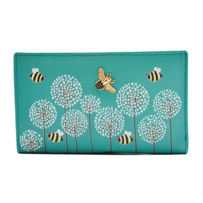 Moonflower Compact Bee Purse Turquoise - Heritage Of Scotland - TURQUOISE