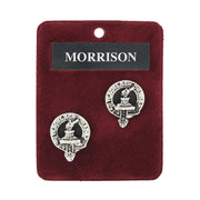 Morrison Clan Badge, Kilt Pin, Lapel Pin, Cufflinks, Keyring/Key Fob & Gift Set — Fine Pewter by Art Pewter — Made in Scotland (Shiny Finish) - Heritage Of Scotland - Cufflinks