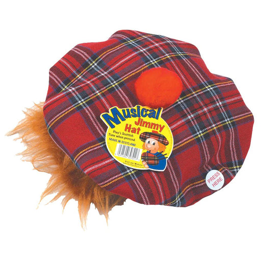 Musical See You Jimmy Hat – Plays ‘Scotland the Brave’ with Tartan & Ginger Hair - Heritage Of Scotland - STEWART ROYAL