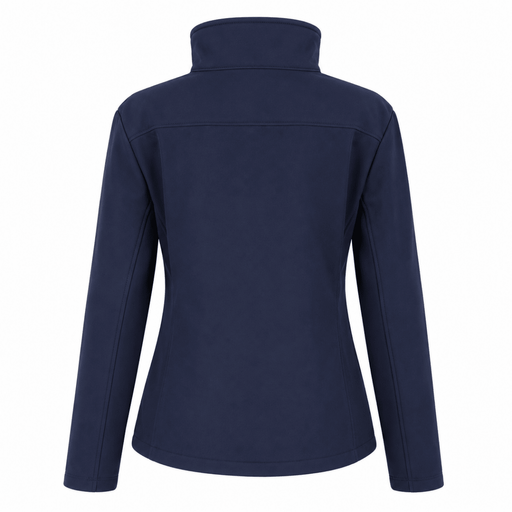 Navy Scotland Thistle Zip Softshell Jacket for Women - Heritage Of Scotland - S