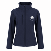 Navy Scotland Thistle Zip Softshell Jacket for Women - Heritage Of Scotland - S