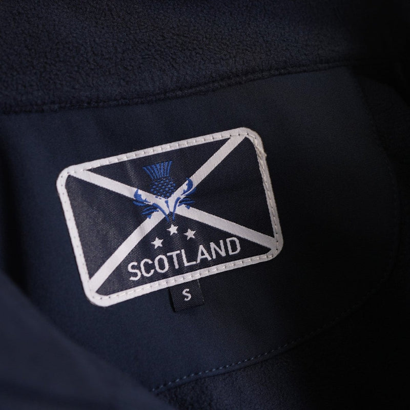 Navy Scotland Thistle Zip Softshell Jacket for Women - Heritage Of Scotland - S