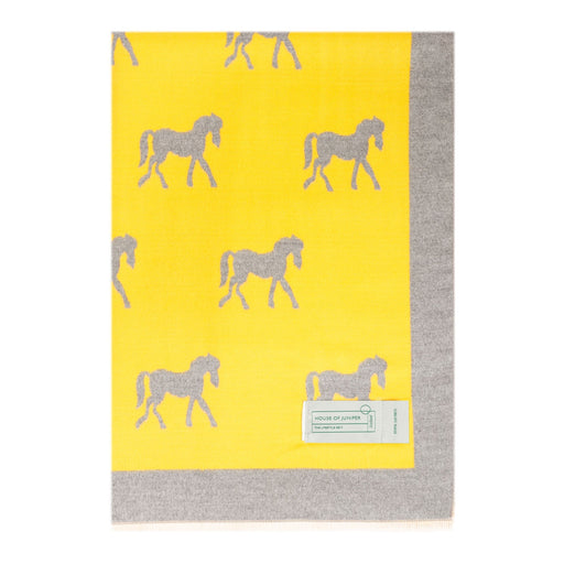 New Horse Super Soft Stole Ochre/Lt Grey - Heritage Of Scotland - OCHRE/LT GREY