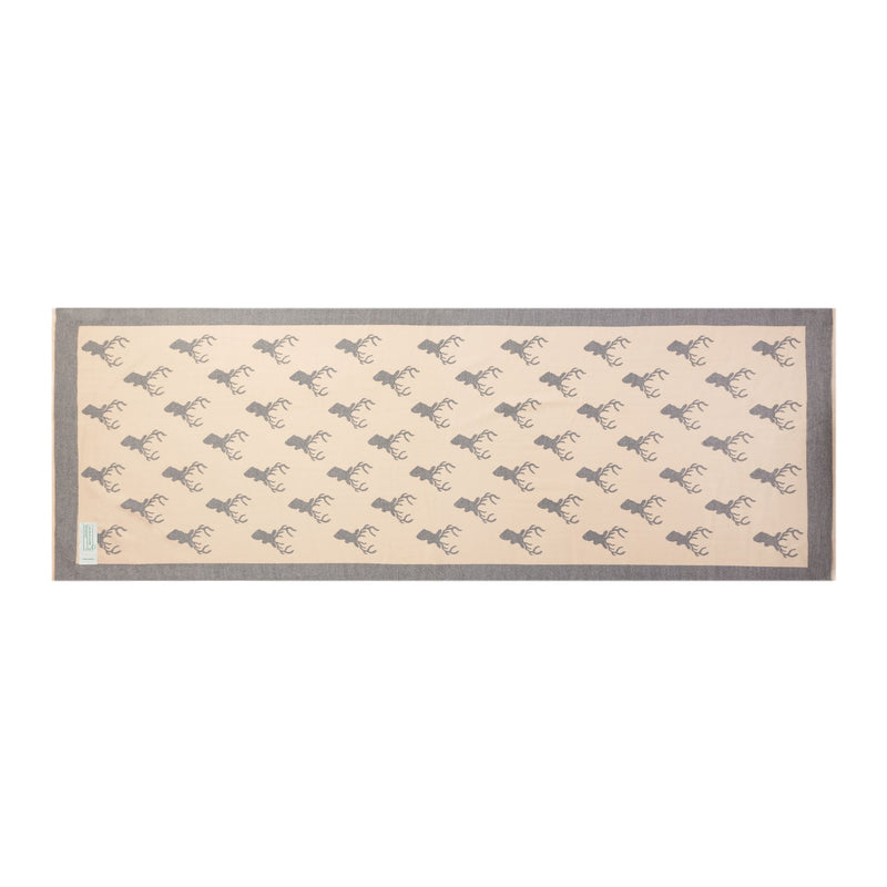 New Stag Super Soft Stole Cream/Light Grey - Heritage Of Scotland - CREAM/LIGHT GREY