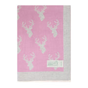 New Stag Super Soft Stole Purple/Light Grey - Heritage Of Scotland - PURPLE/LIGHT GREY