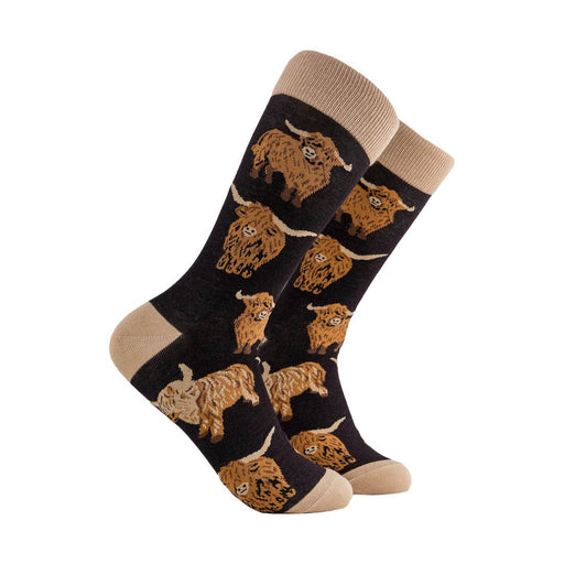 Och Aye The Moo Socks - Heritage Of Scotland - BLACK