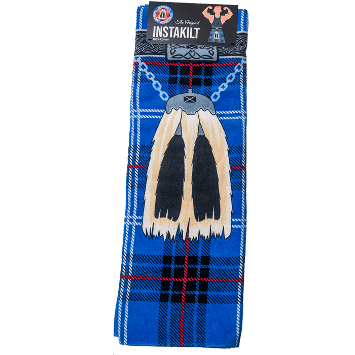 Original Instakilt Beach Towel – 100% Cotton Kilt Towel in Red, Blue, or Green (150 x 75cm) - Heritage Of Scotland - Blue