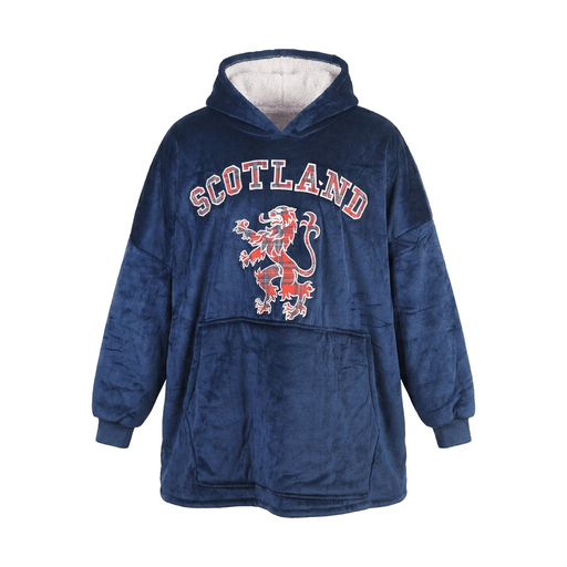 Oversized Scotland Hoodie Blanket for Adults – Navy Lion Rampant Design - Heritage Of Scotland -