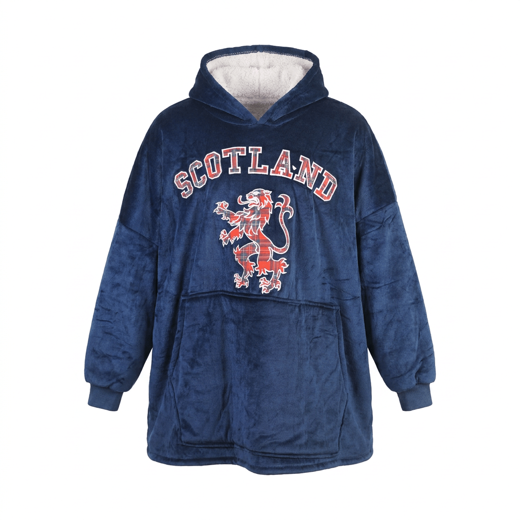 Oversized Scotland Hoodie Blanket for Kids – Navy Lion Rampant Design - Heritage Of Scotland -