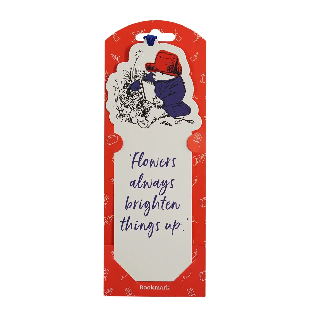 Paddington Bear Flowers Shaped Paper Bookmark with Ribbon - Heritage Of Scotland -