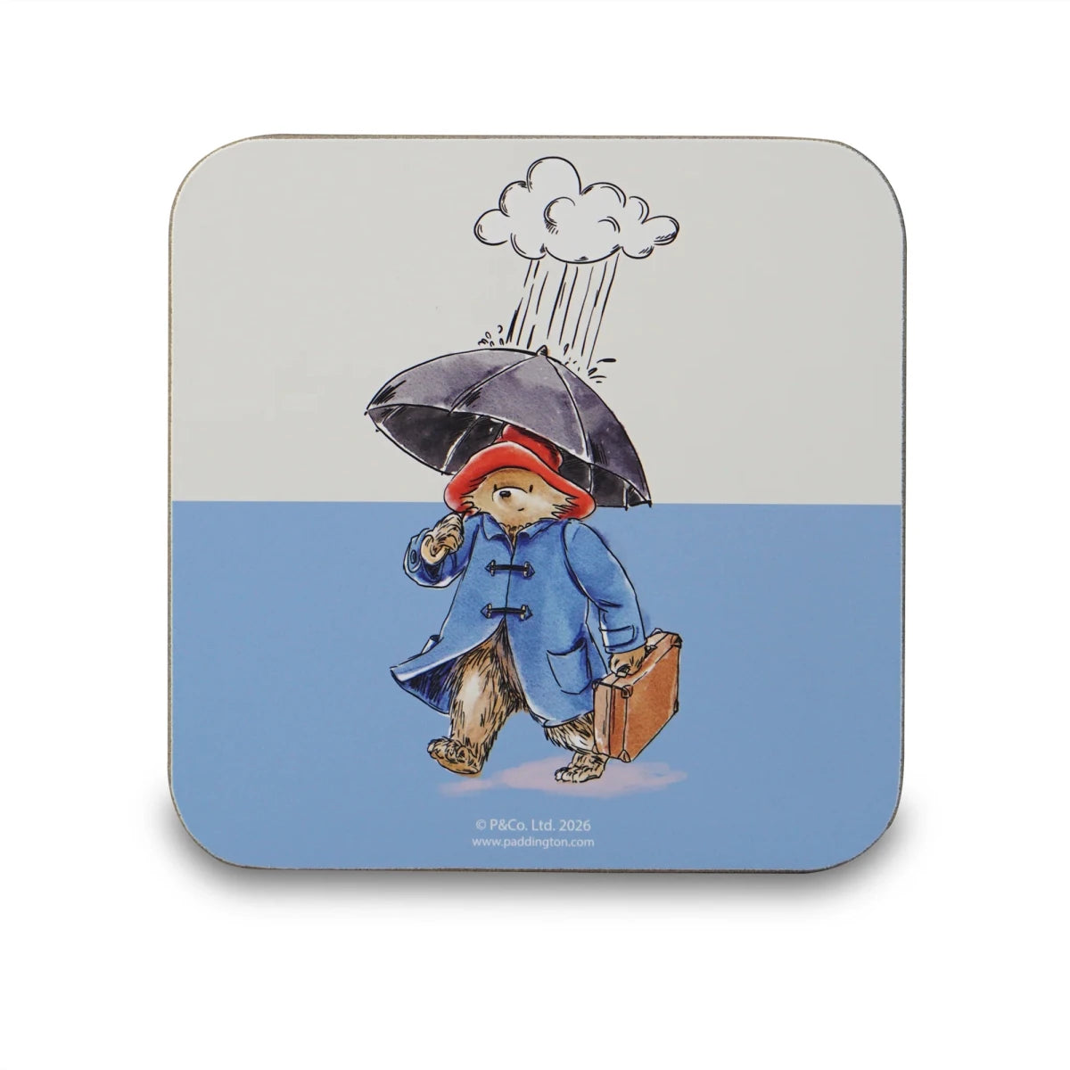 Paddington Bear Umbrella Cork-Backed Drinks Coaster - Heritage Of Scotland -