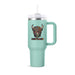 Pastel Highland Cow Cup 40Oz With Straw Frosty Green - Heritage Of Scotland - FROSTY GREEN