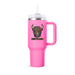 Pastel Highland Cow Cup 40Oz With Straw Raspberry Rose - Heritage Of Scotland - RASPBERRY ROSE