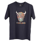 Pastel Highland Cow T-shirt Navy - Heritage Of Scotland - XS