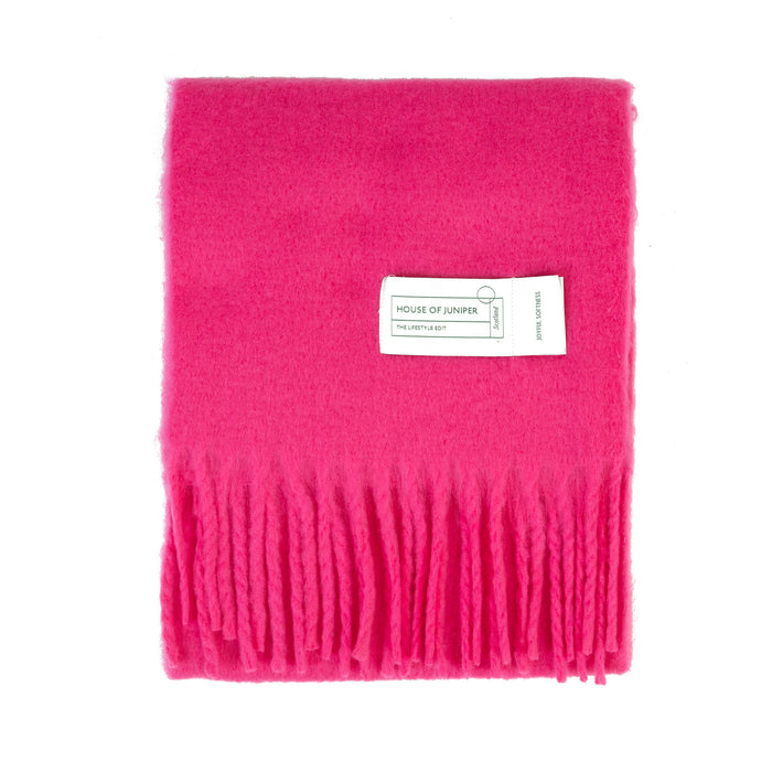 Plain Blanket Scarf Hot Pink - Heritage Of Scotland - HOT PINK