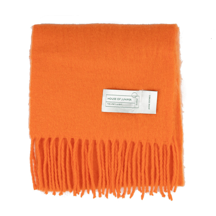 Plain Blanket Scarf Orange - Heritage Of Scotland - ORANGE