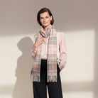 Premium 100% Pure Cashmere Wide Fringed Scarf - MACKELLAR PINK - Heritage Of Scotland -