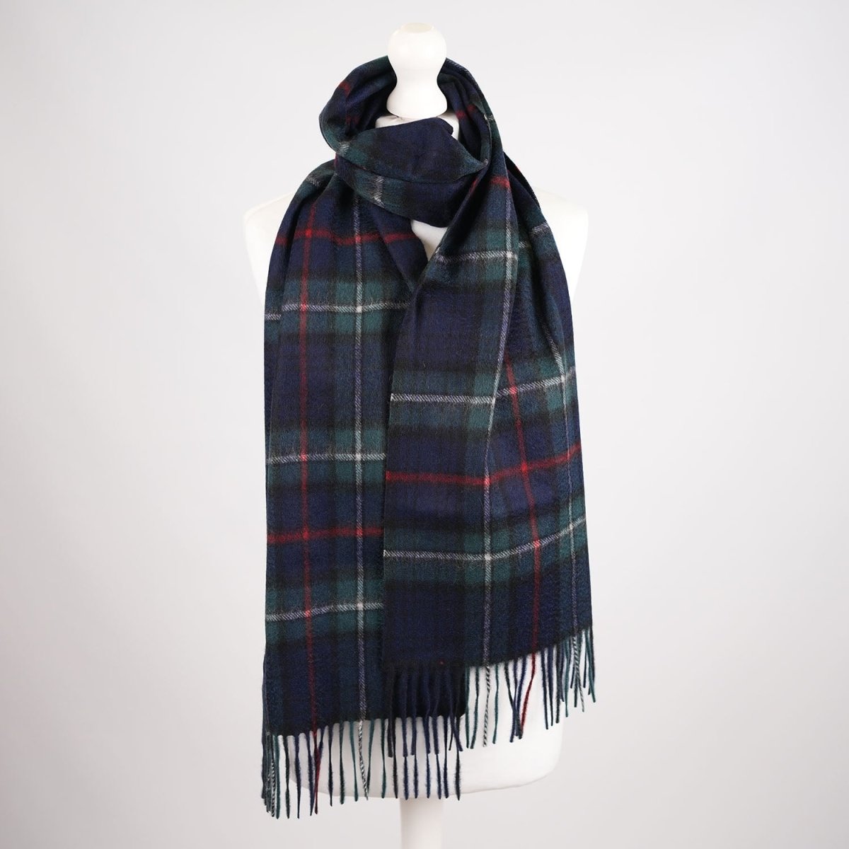 Premium 100% Pure Cashmere Wide Fringed Scarf - MACKENZIE - Heritage Of Scotland -