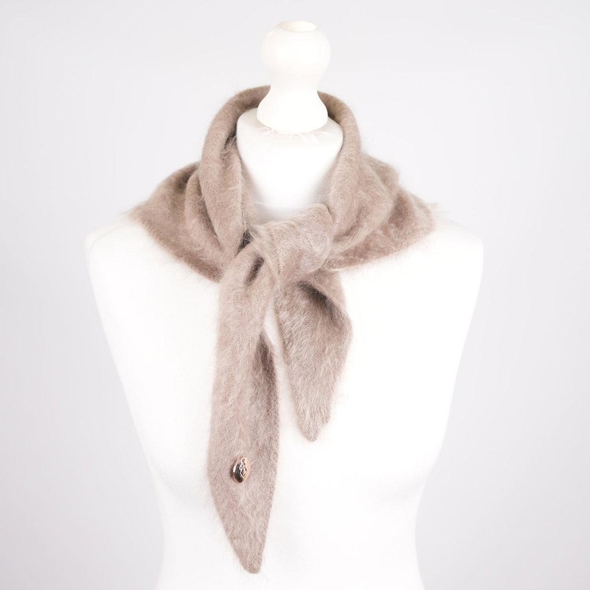 Pure Brushed Luxury Cashmere Triangle Head Scarf - WHEAT - Heritage Of Scotland -