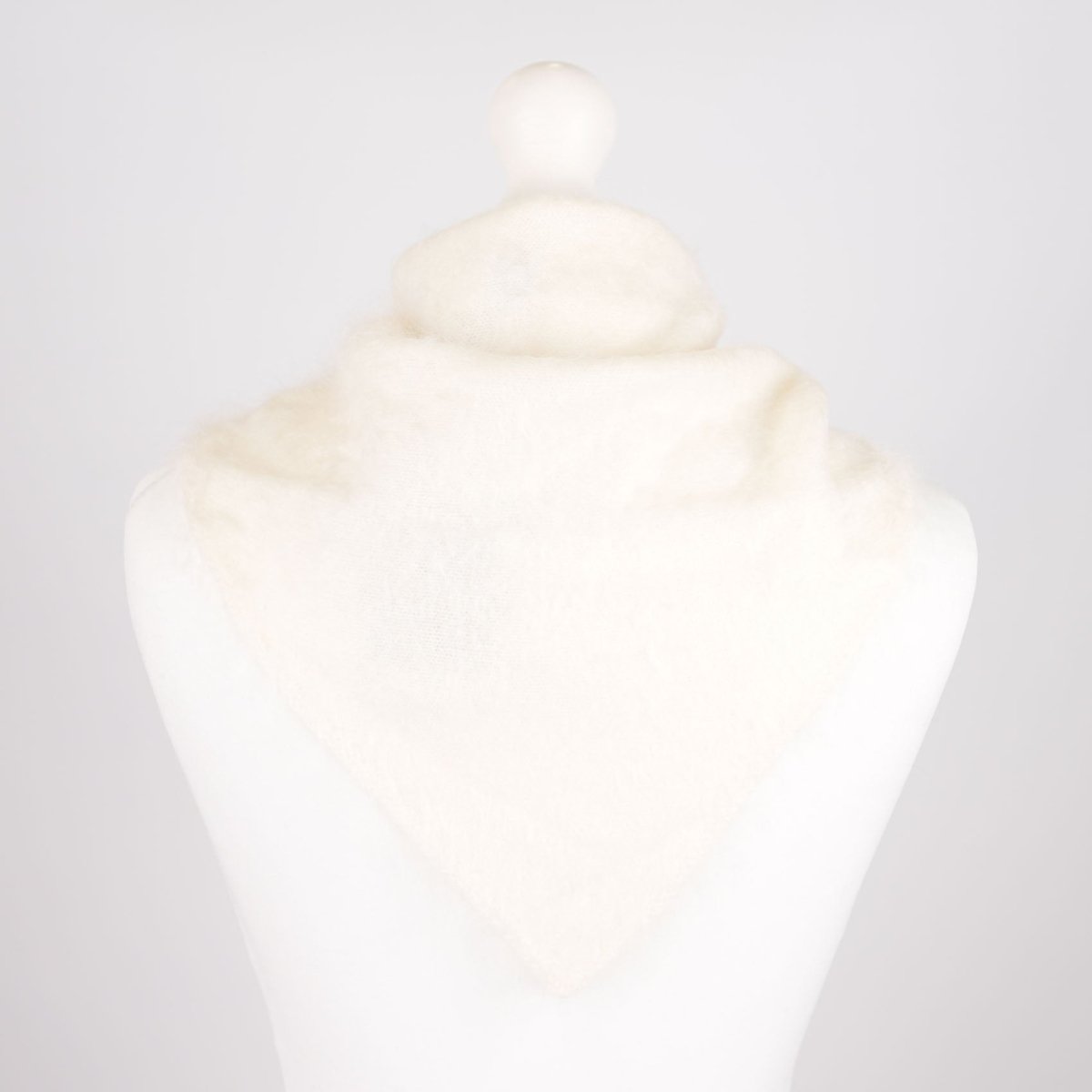 Pure Brushed Luxury Cashmere Triangle Head Scarf - WHITE - Heritage Of Scotland -
