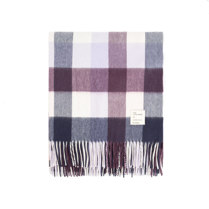 Pure Cashmere Tartan Blanket Block Check Pink - Heritage Of Scotland - BLOCK CHECK PINK