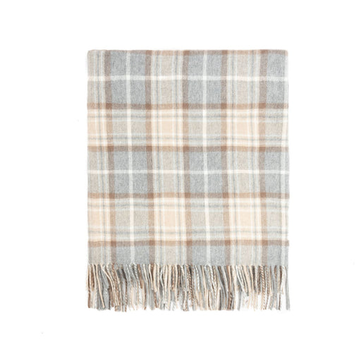 Pure Cashmere Tartan Blanket Mackellar Natural - Heritage Of Scotland - MACKELLAR NATURAL