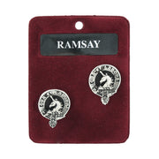 Ramsay Clan Badge, Kilt Pin, Lapel Pin, Cufflinks, Keyring/Key Fob & Gift Set — Fine Pewter by Art Pewter — Made in Scotland (Shiny Finish) - Heritage Of Scotland - Cufflinks