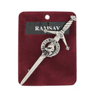Ramsay Clan Badge, Kilt Pin, Lapel Pin, Cufflinks, Keyring/Key Fob & Gift Set — Fine Pewter by Art Pewter — Made in Scotland (Shiny Finish) - Heritage Of Scotland - Kilt Pin