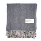 Recycled Wool Herringbone Blanket with Fringe – Soft Warm Throw - Heritage Of Scotland - Eminence