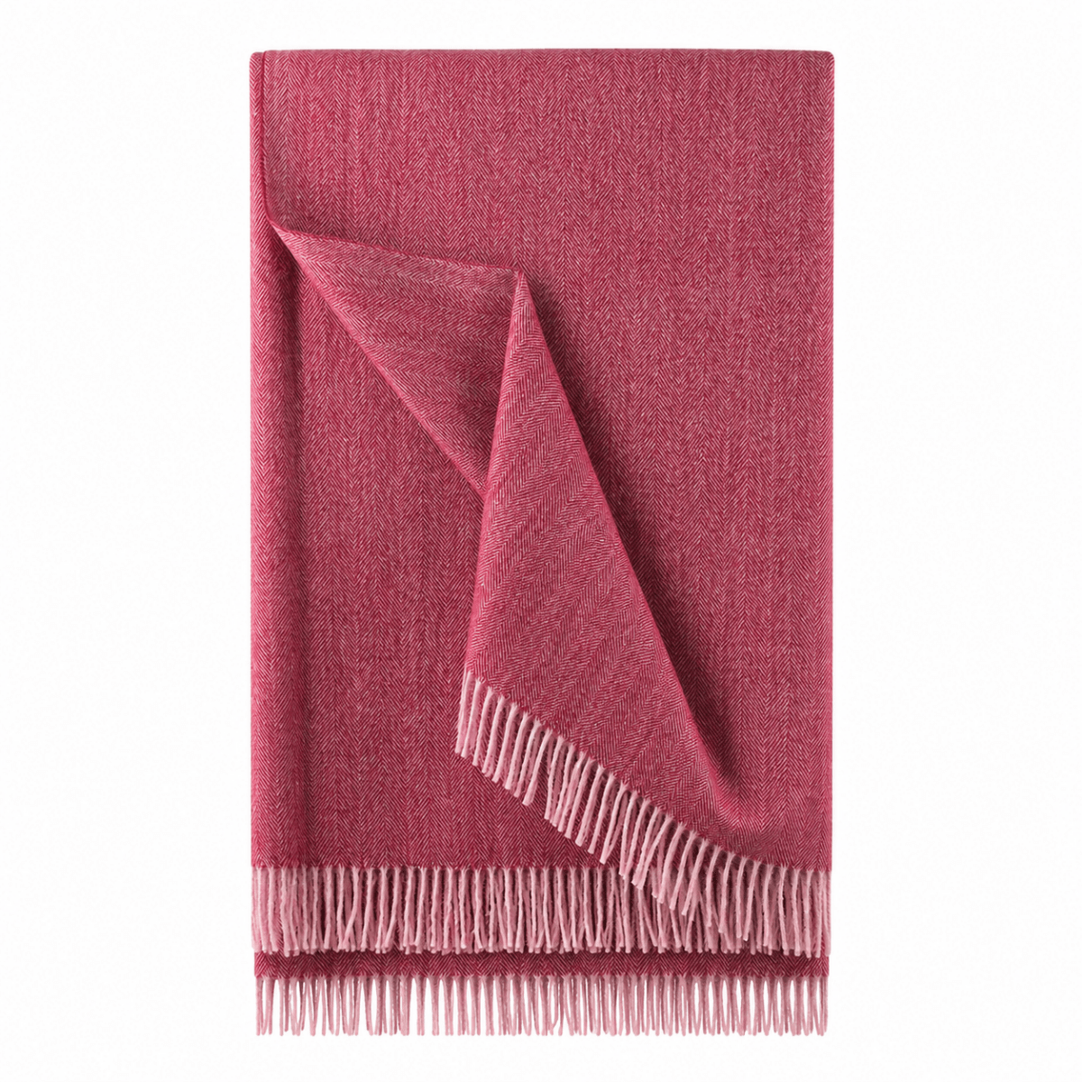 Recycled Wool Herringbone Blanket with Fringe – Soft Warm Throw - Heritage Of Scotland - Eminence