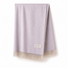 Recycled Wool Herringbone Blanket with Fringe - Soft Warm Throw - HEATHER - Heritage Of Scotland -