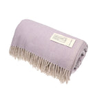 Recycled Wool Herringbone Blanket with Fringe - Soft Warm Throw - HEATHER - Heritage Of Scotland -
