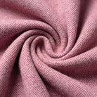 Recycled Wool Herringbone Blanket with Fringe - Soft Warm Throw - PINK - Heritage Of Scotland -