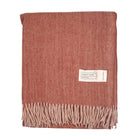 Recycled Wool Herringbone Blanket with Fringe - Soft Warm Throw - SPICE - Heritage Of Scotland -