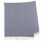 Recycled Wool Herringbone Knee Blanket – Pastel Fringed Throw - DENIM - Heritage Of Scotland -