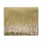 Recycled Wool Herringbone Knee Blanket – Pastel Fringed Throw - GREEN - Heritage Of Scotland -