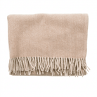Recycled Wool Herringbone Knee Blanket – Pastel Fringed Throw - SAND BEIGE/NATURAL - Heritage Of Scotland -