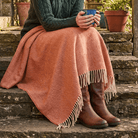 Recycled Wool Herringbone Knee Blanket – Pastel Fringed Throw - SPICE - Heritage Of Scotland -